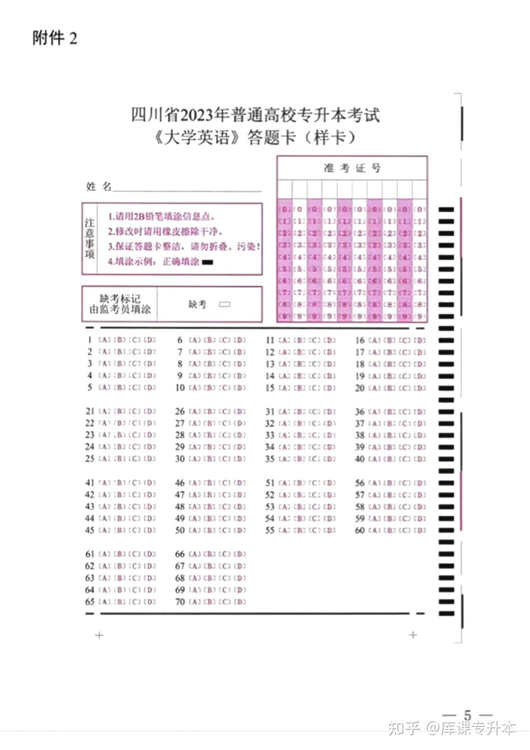 答题卡正确填涂方式图片