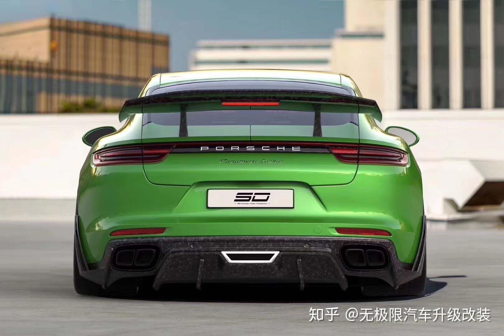 保時捷panamera971改裝sd款碳纖維小包圍機蓋前唇側群后唇尾翼輪轂