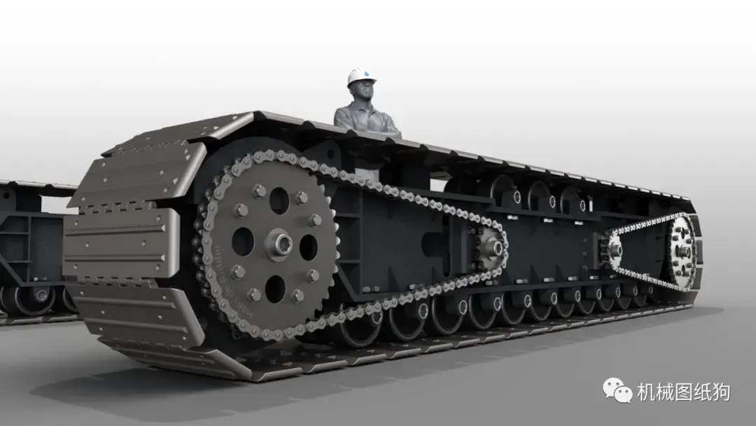 工程机械大型起重机履带结构3d图纸step格式