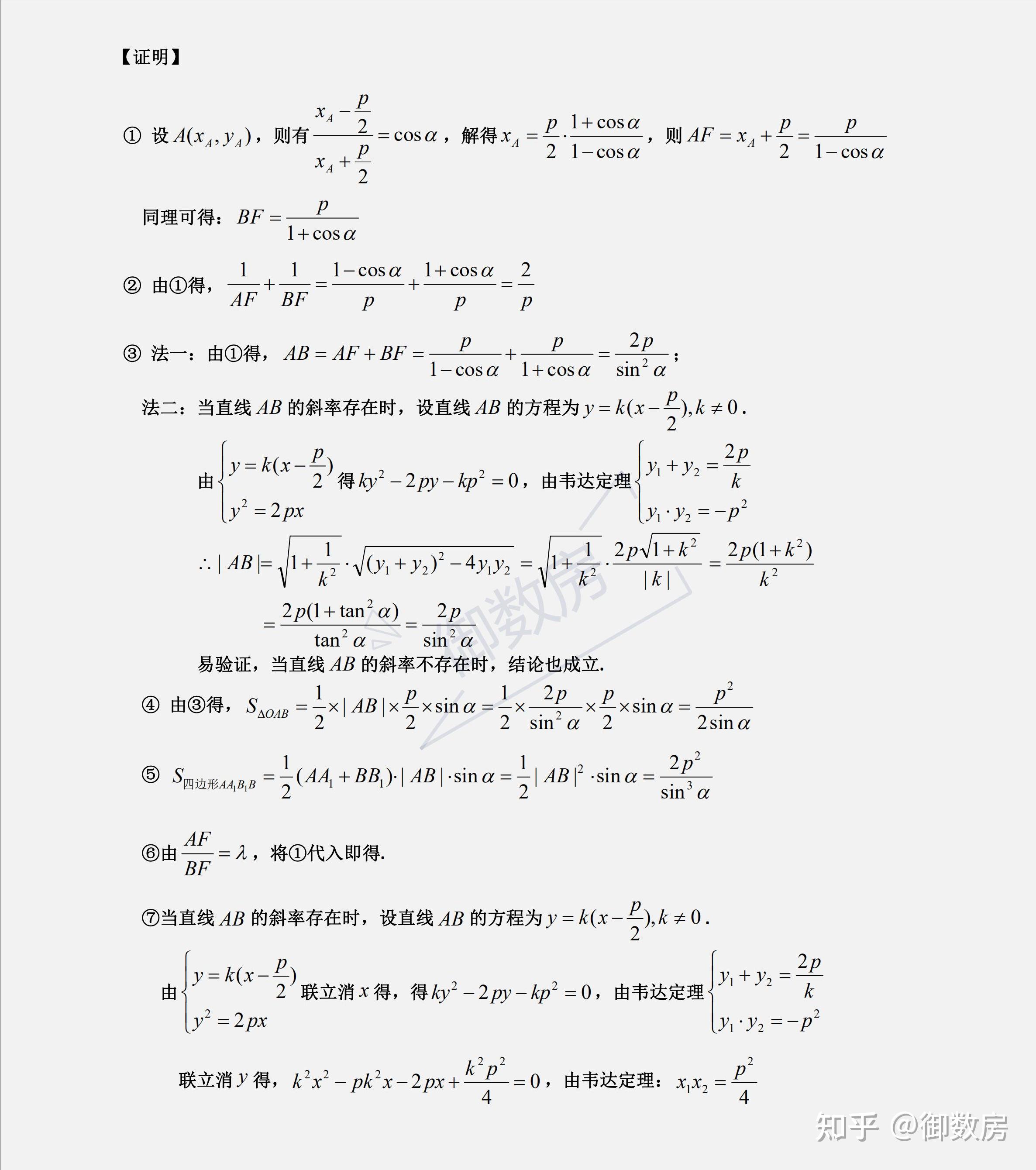 抛物线焦点弦图片