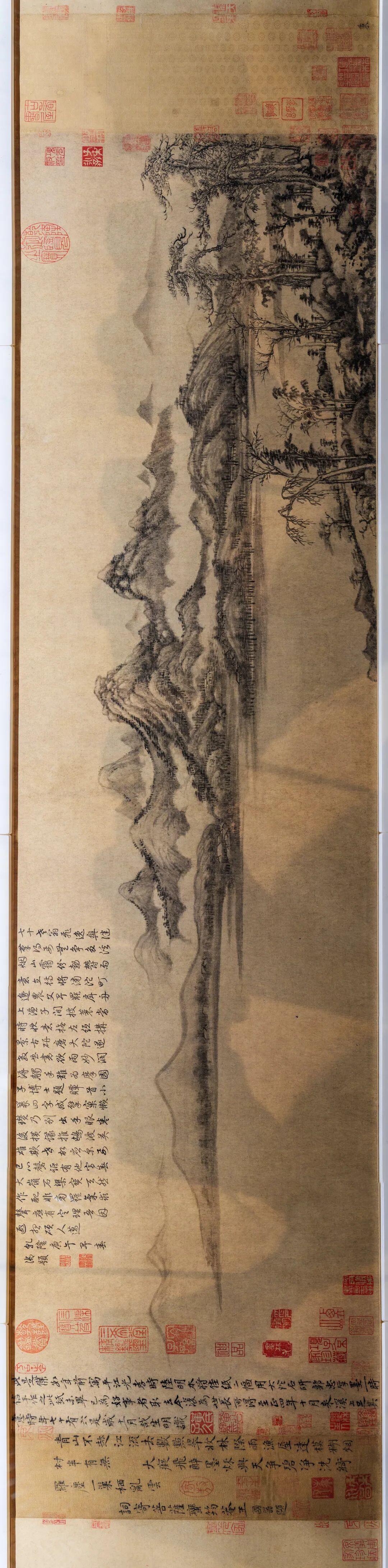国博新晋“排队王”：元四家黄公望传世最早画作《溪山雨意图》高清赏析
