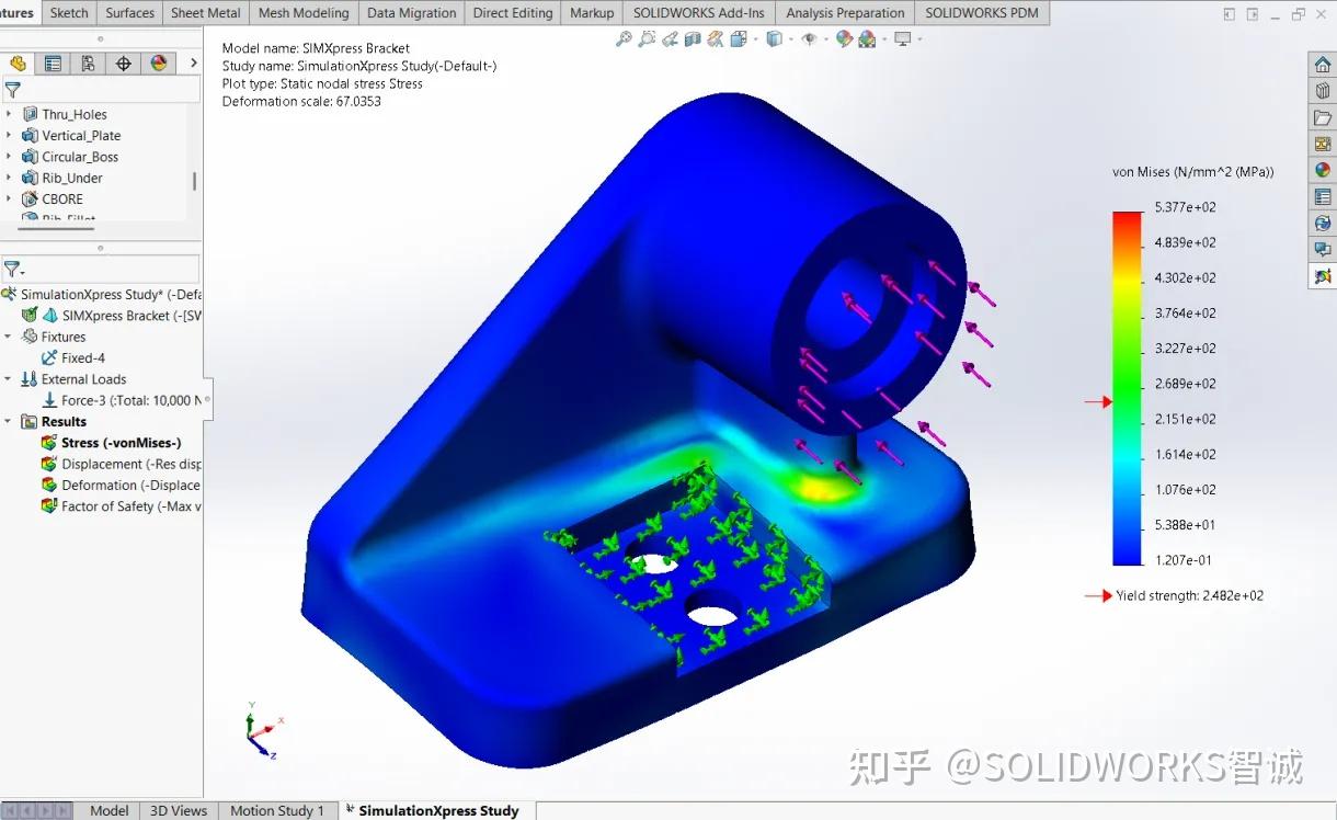 免费做有限元!SOLIDWORKS SimulationXpress 零成本 FEA 分析 - 知乎