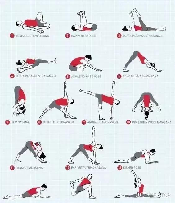 瑜伽半月式十二式步骤图片