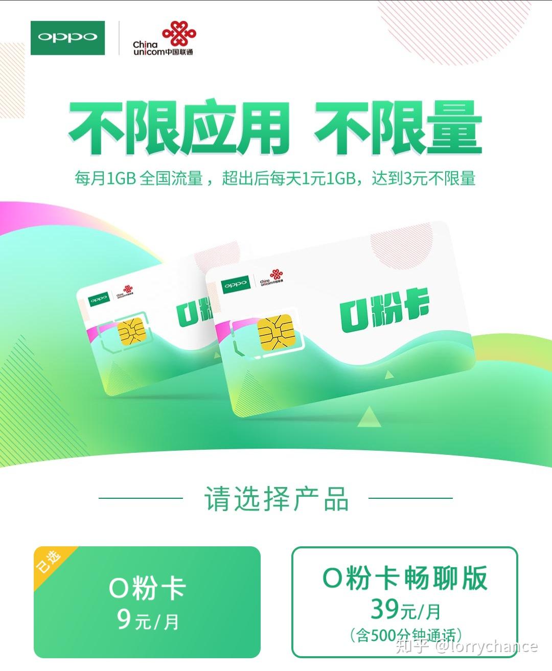 联通OPPO推出O粉卡,月租9元1GB,套外灵活