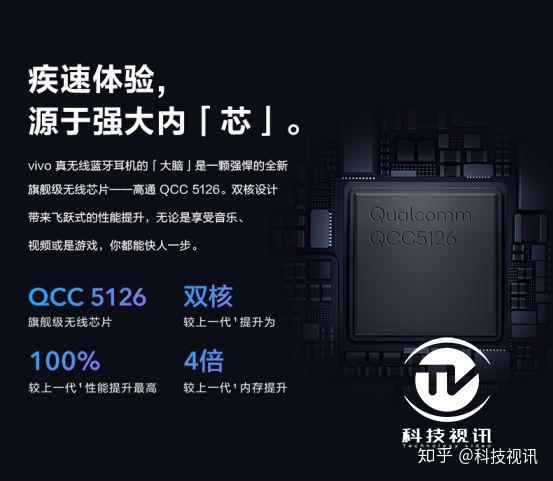 光外观漂亮可不行,vivo tws1采用了高通qcc5126,这款旗舰级无线芯片