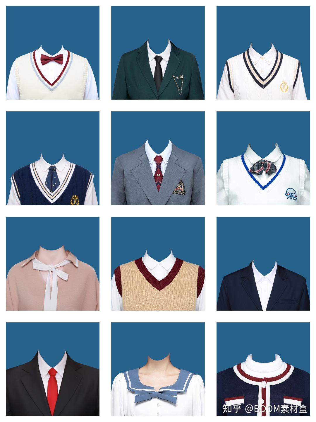 素材分享丨韩式学院风服装上衣衣服西装毛衣正式领带领结服装PSD模板PS素材 - 知乎