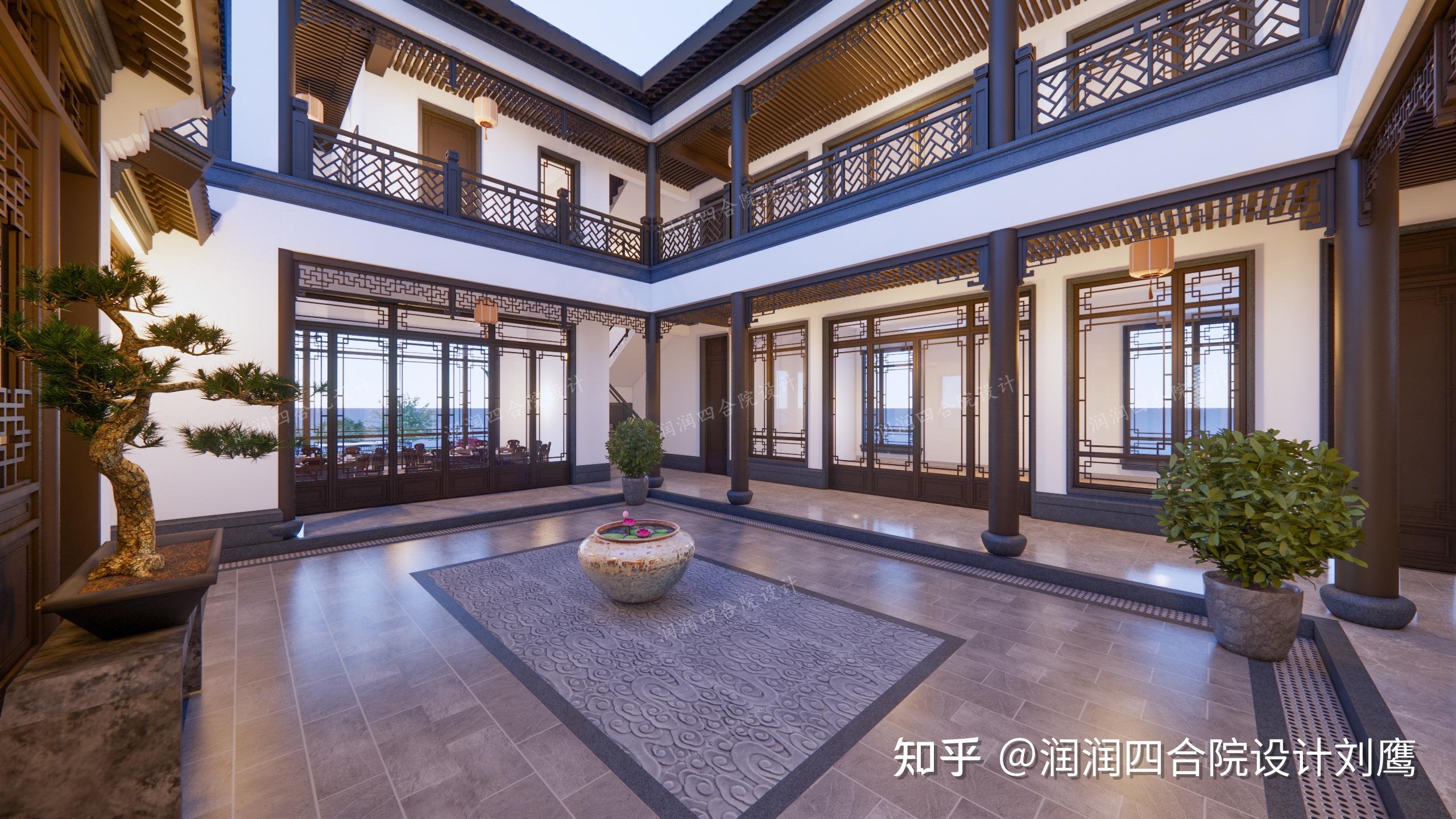 润润四合院设计刘鹰：广东潮汕兄弟双拼两层苏式四合院21×17 - 知乎