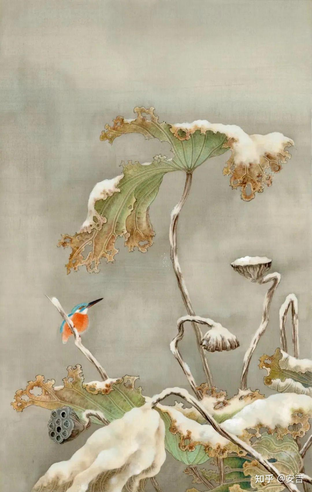 修艺堂雪荷真意图绢本重彩