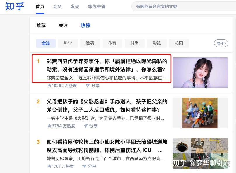 从郑爽上微博知乎热门事件来看自媒体怎么布局关键词写作