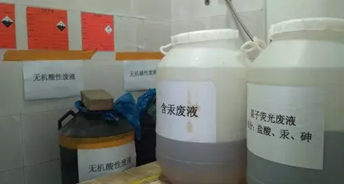 该单位实验室是偏化学,据相关人员透露,他们实验室用完的酸碱废液如果