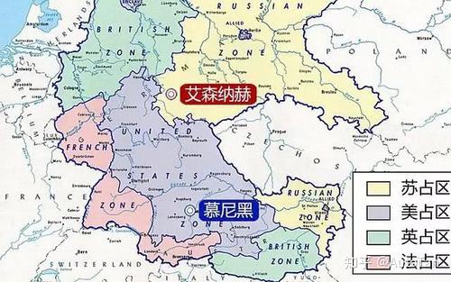 1945年,根据雅尔塔协议,纳粹德国被苏军和英美盟军分别占领.