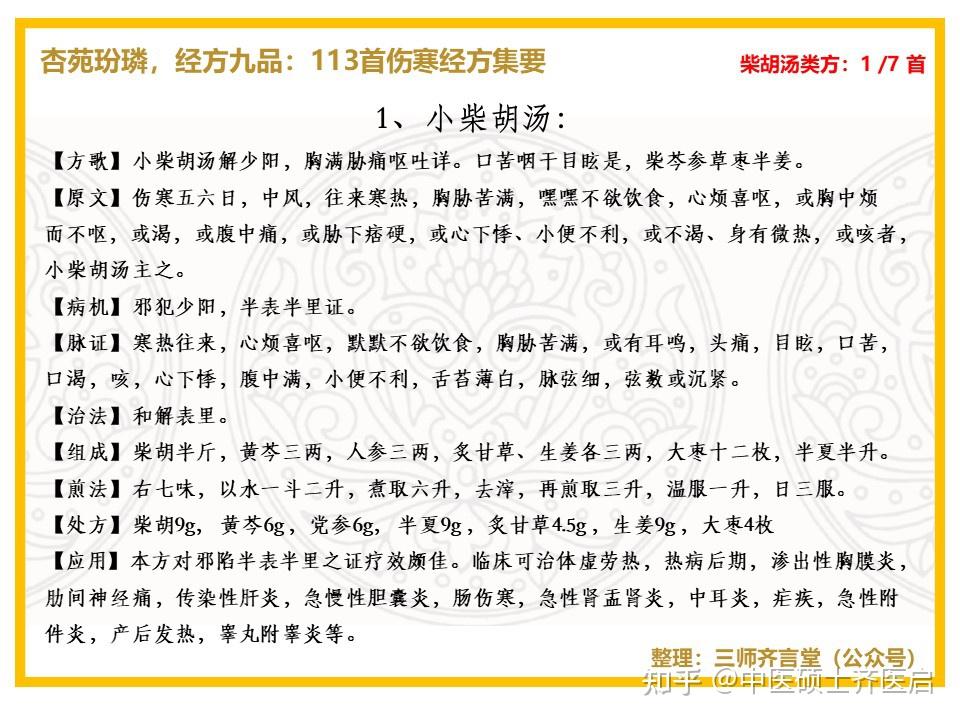 113首伤寒经方（13）：柴胡汤类方（小柴胡汤、大柴胡汤、柴胡加芒硝汤、柴胡桂枝汤、柴胡桂枝干姜汤、柴胡加龙骨牡蛎汤、四逆散）可和解少阳，治半 ...