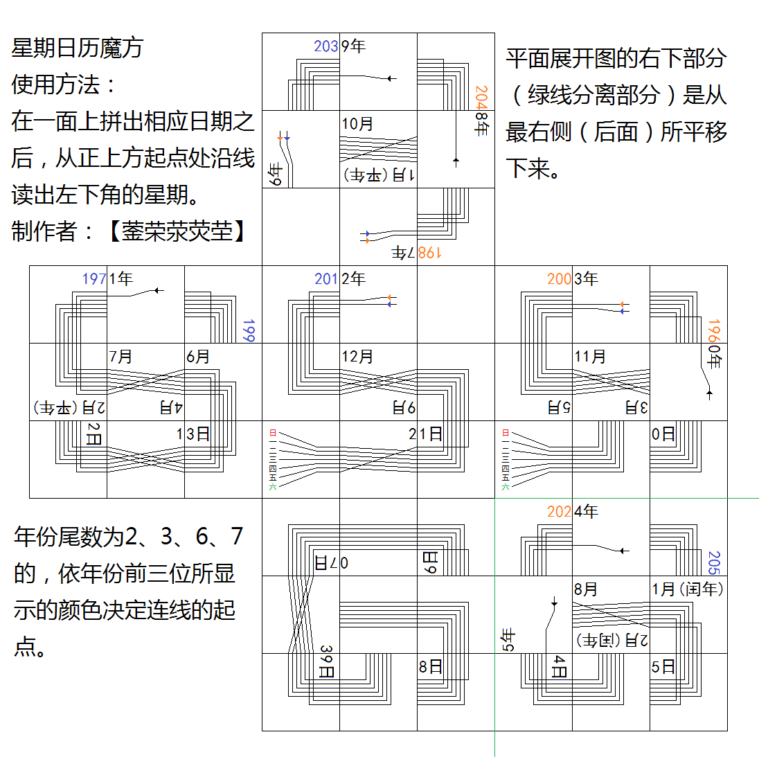 巧用三階魔方搖身一變成萬年曆兩種款式