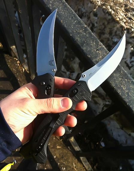 精美国蝴蝶benchmade860bedlam疯狂银色全刃弯折刀