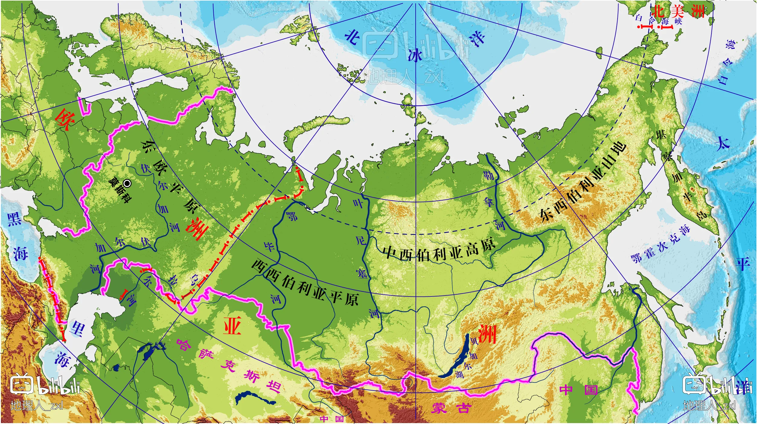 俄罗斯地形图河流图片