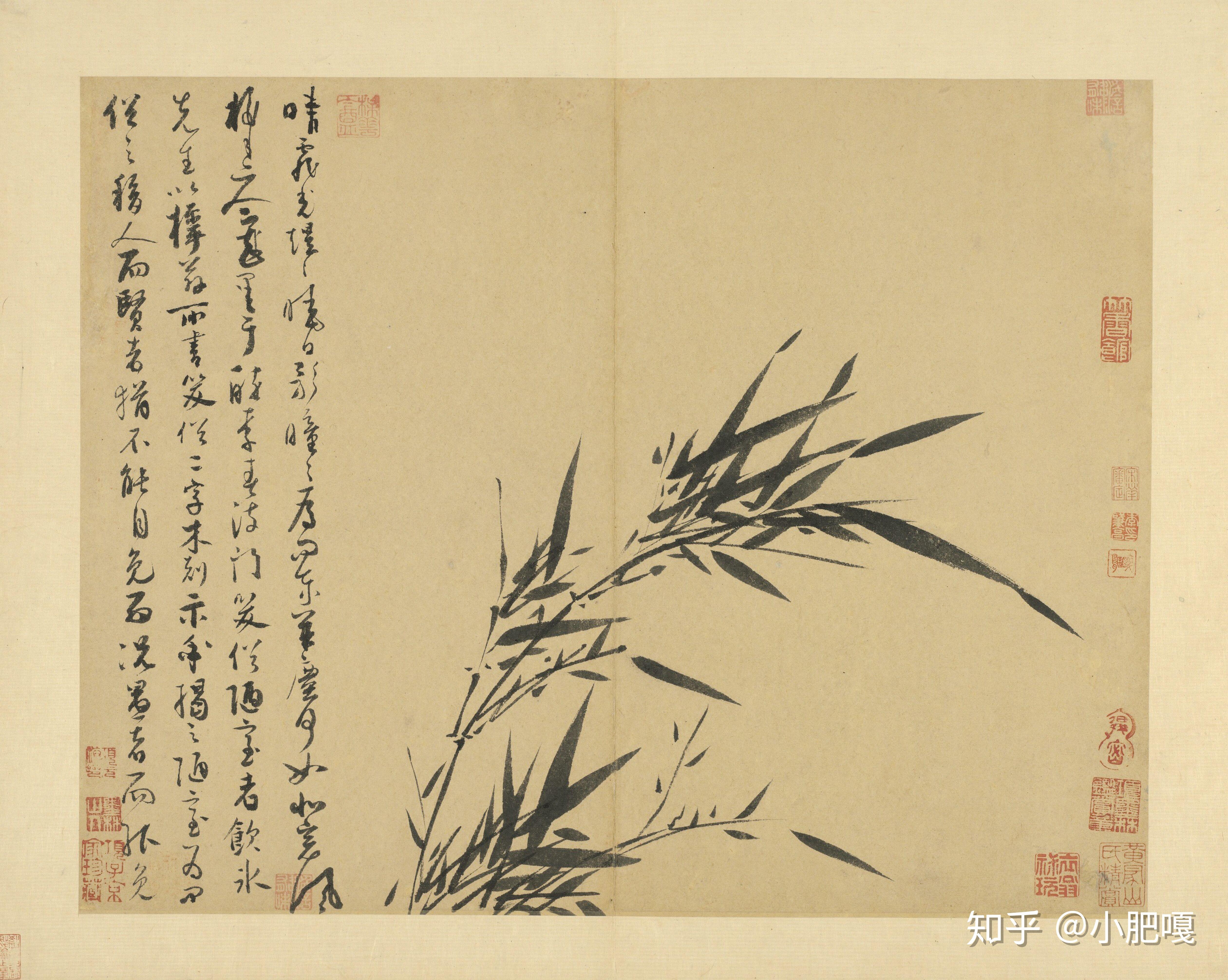 (两张《墨竹谱》里的)(北京故宫的《枯木竹石图》)怀疑这套册页的两幅