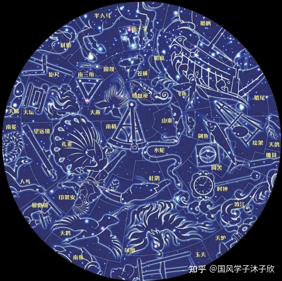 16～17世纪的大航海时代,人们到达南半球,才发现了对南天星座