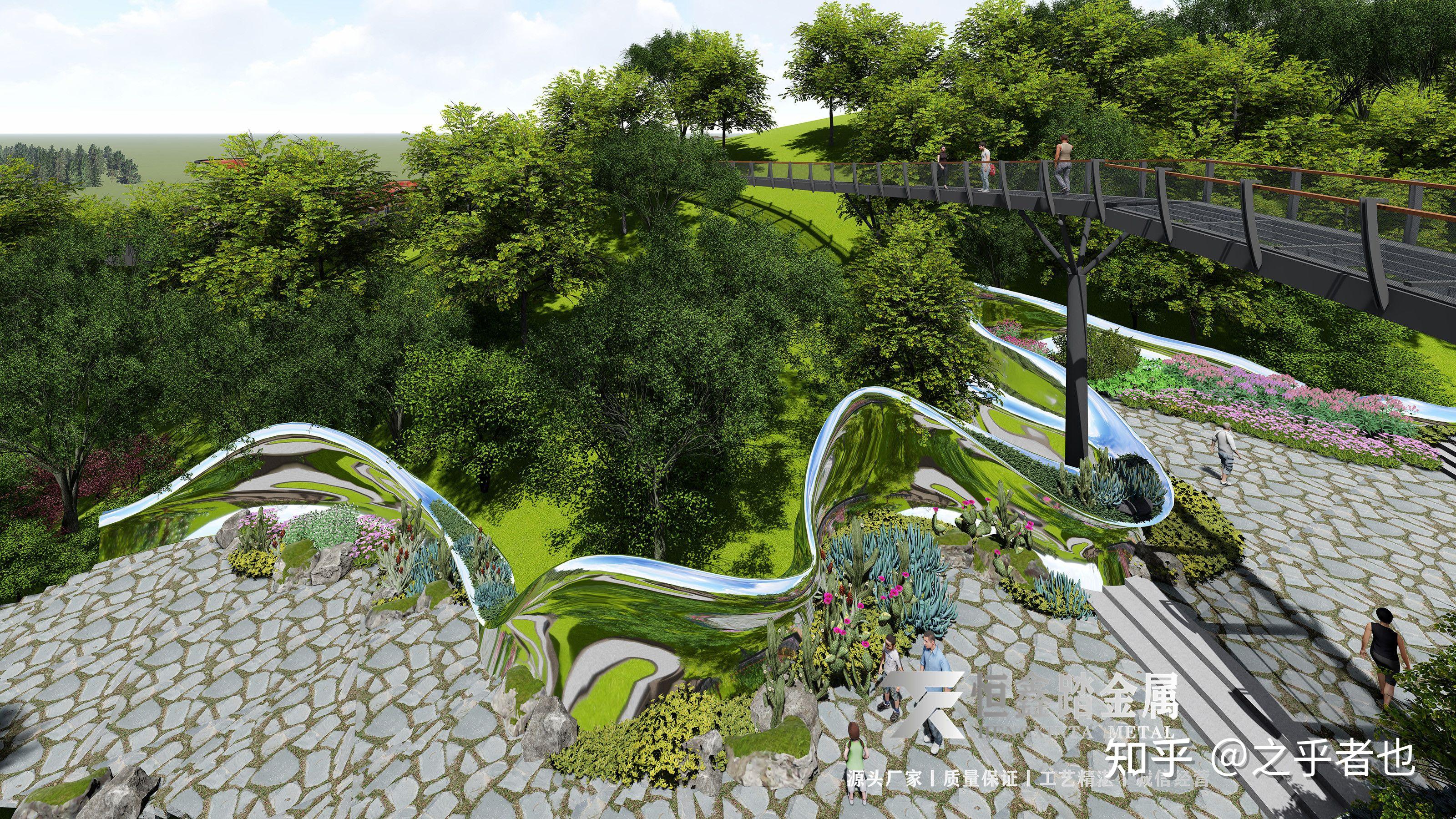 白云山不锈钢景墙镜面不锈钢山形造型景墙极具吸引力