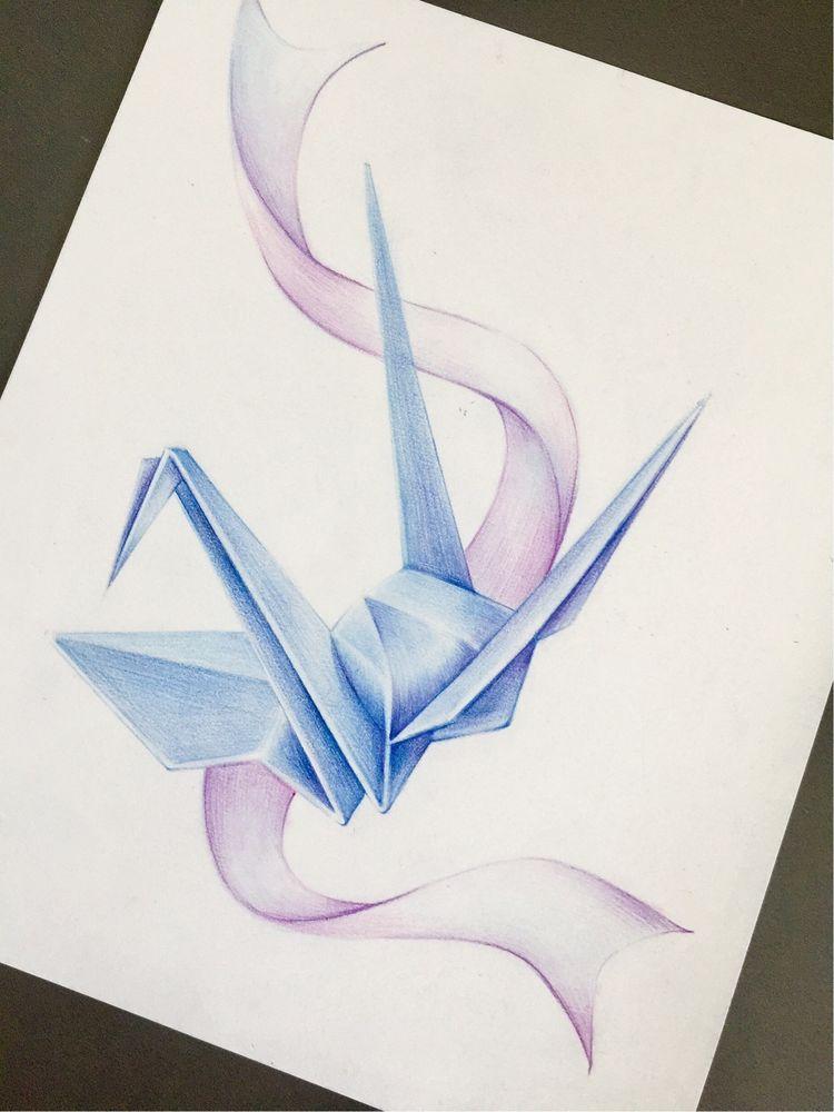 如何画出一只会飞的千纸鹤画画入门教程