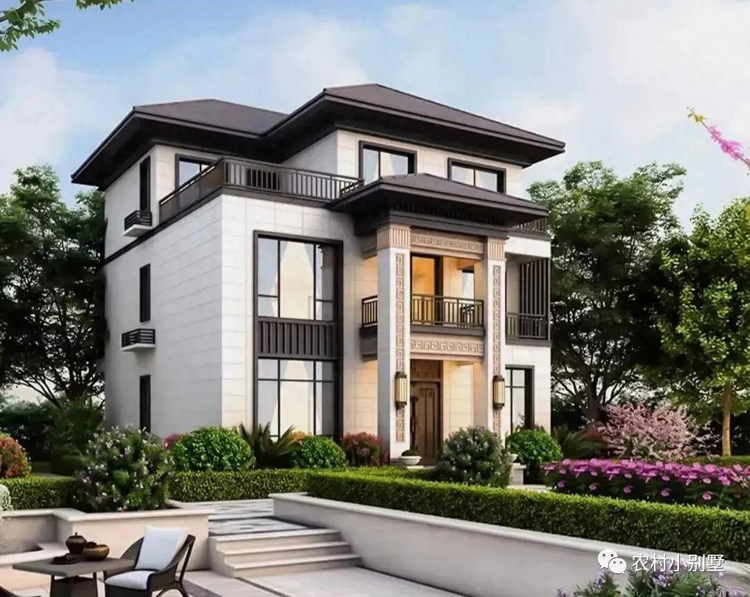 开间10米最火三层新中式农村自建别墅,3层新中式设计自建房 - 知乎