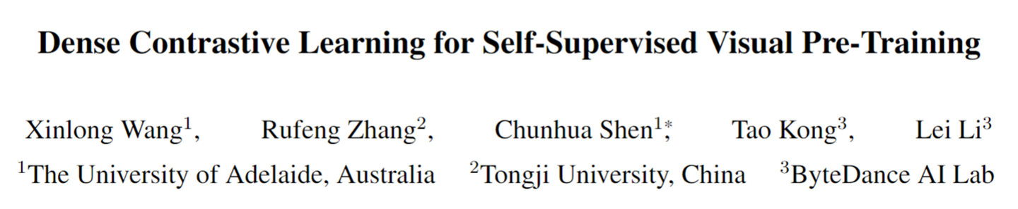 【对比学习】Dense Contrastive Learning for Self-Supervised Visual Pre ...