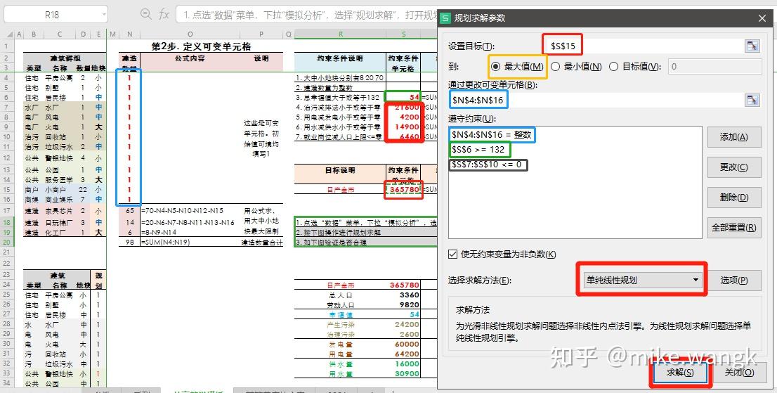 支小镇规划求解1wps