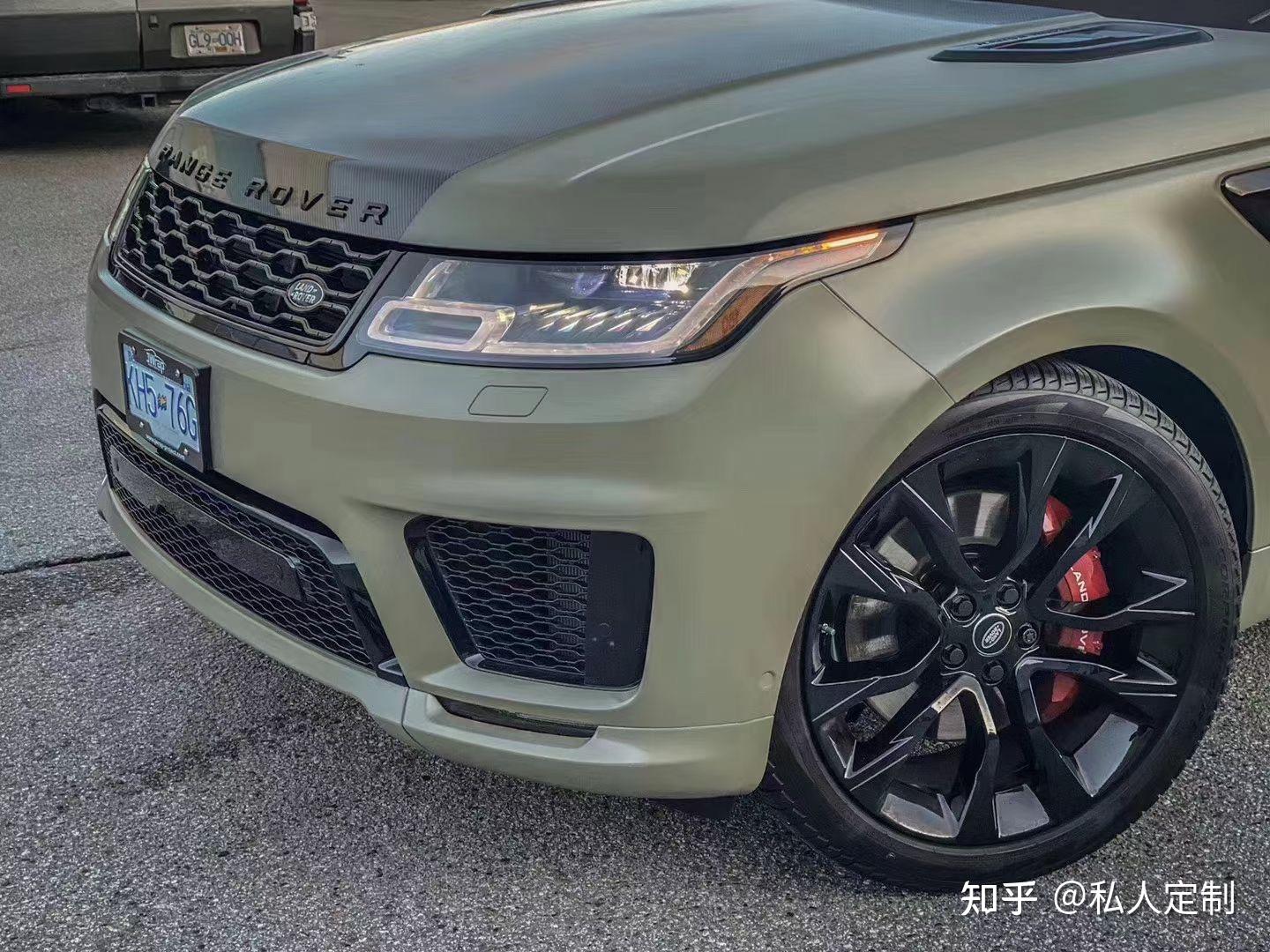 深圳汽车贴膜改色路虎比利时陶瓷卡其绿