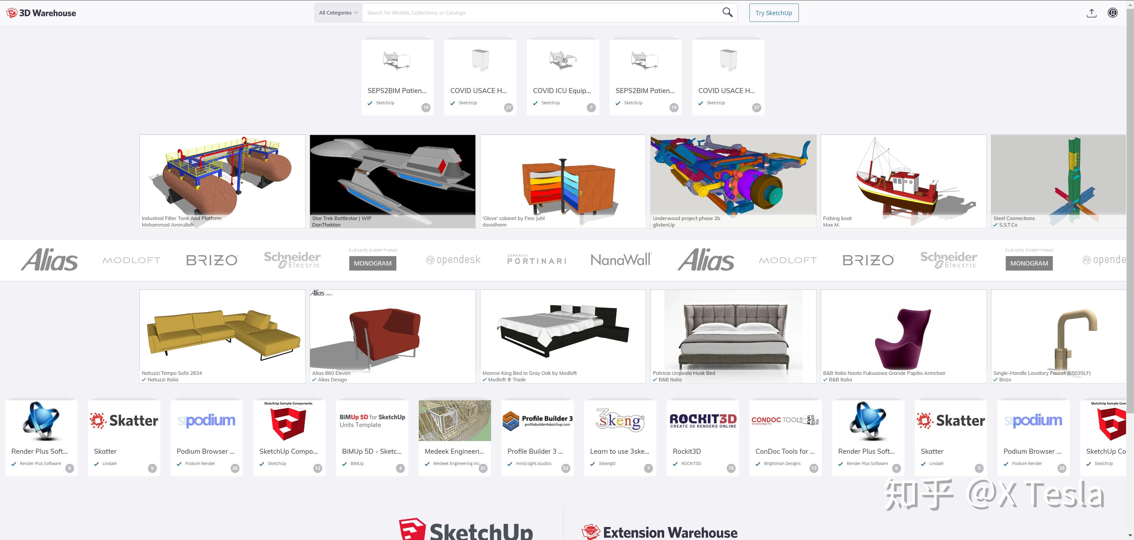 素材3dwarehouse推荐给大家一个免费又好用的三维模型网站