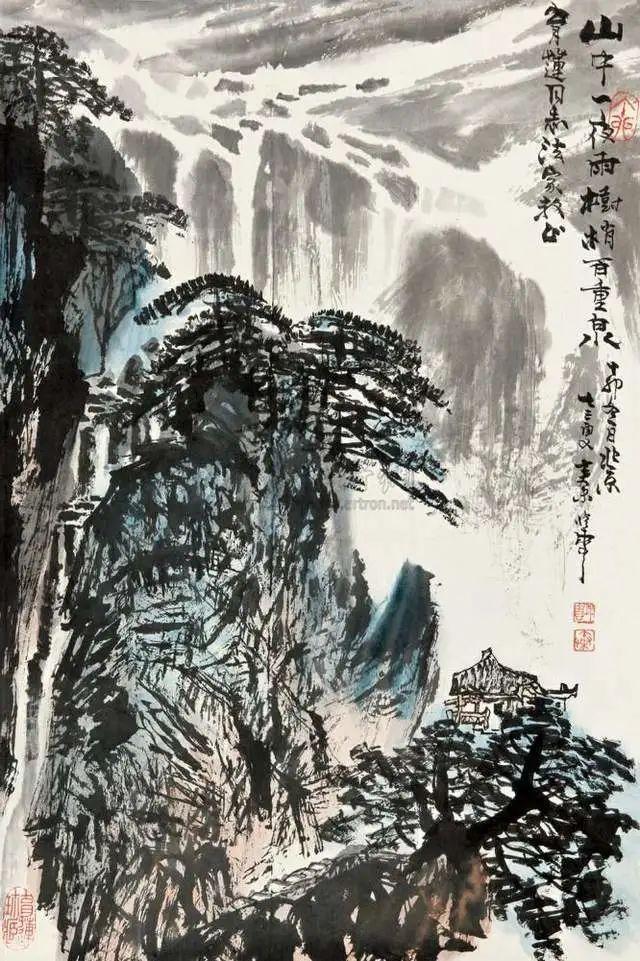 画上题诗为 日暮北风吹雨去