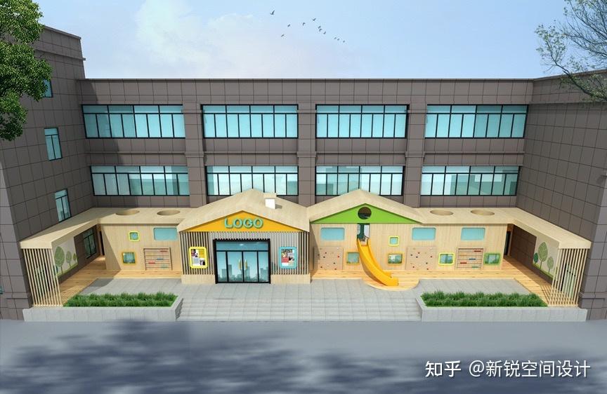 幼兒園門頭建築用積木拼接門頭刷新幼兒園門頭裝修風格