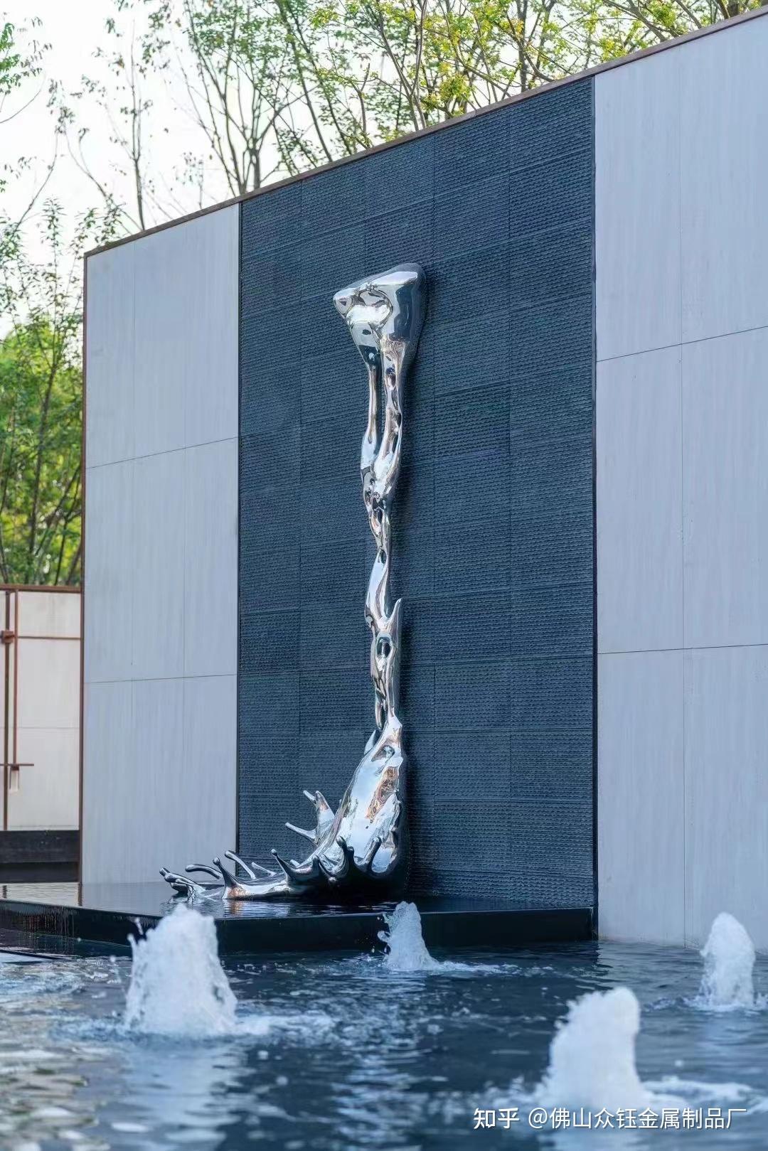 镜面异型不锈钢雕塑水花,城市景观艺术雕塑