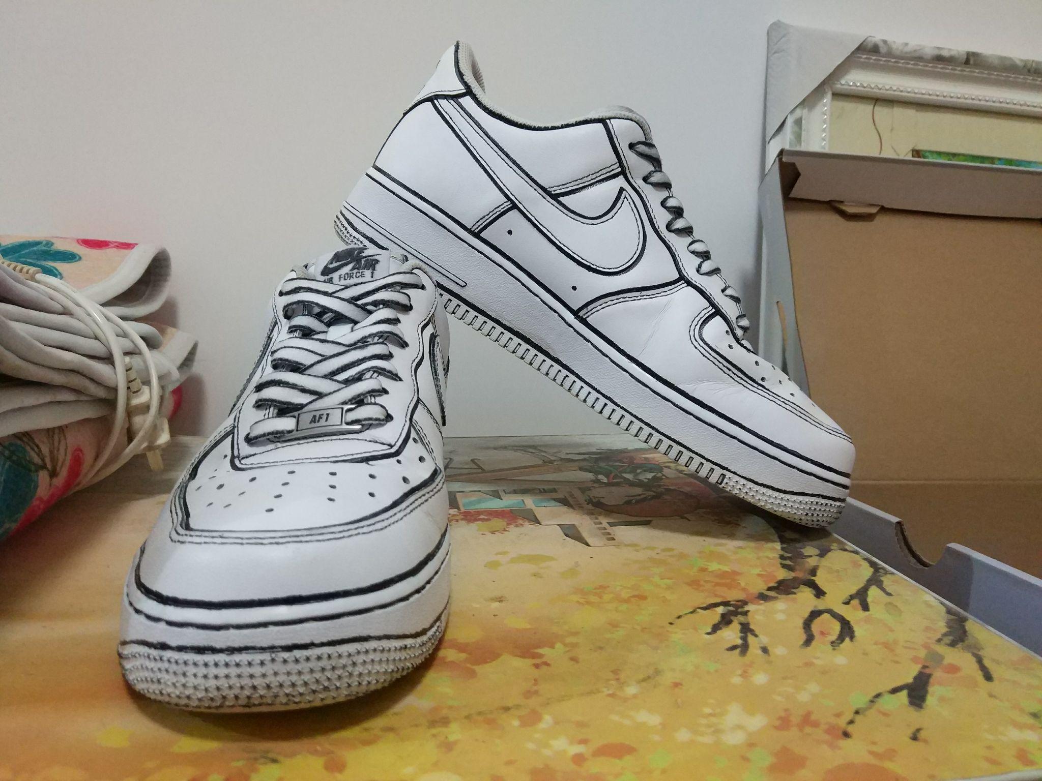 请问自己手绘描边nikeairforce1板鞋的成功率有多少