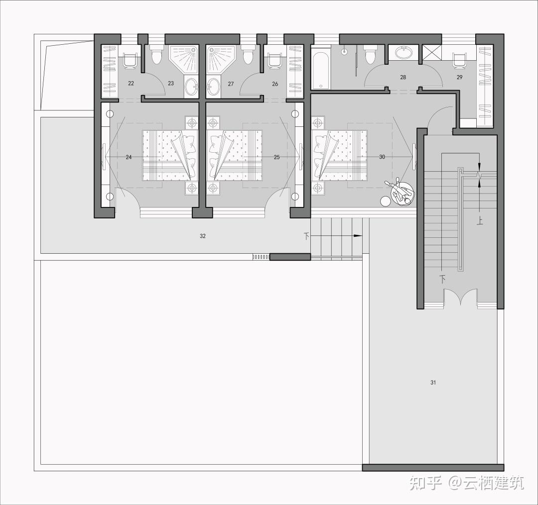 云栖建筑丨占地150㎡的二层现代民宿,真是表里不一