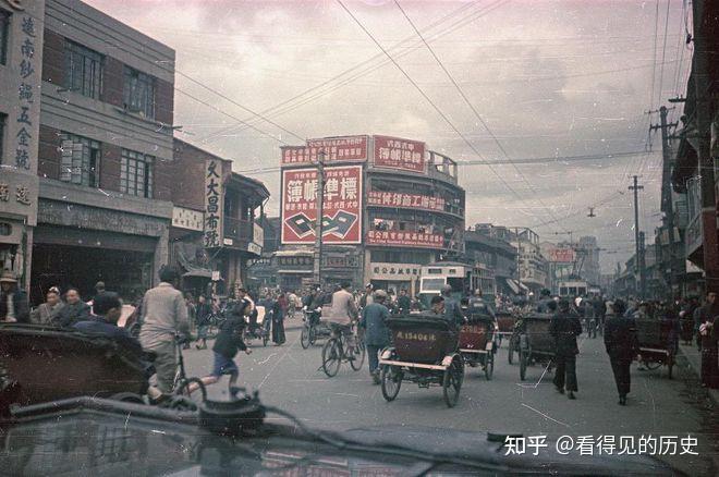 彩色老照片 苏联摄影师拍摄的1950年上海 好一派繁荣景象