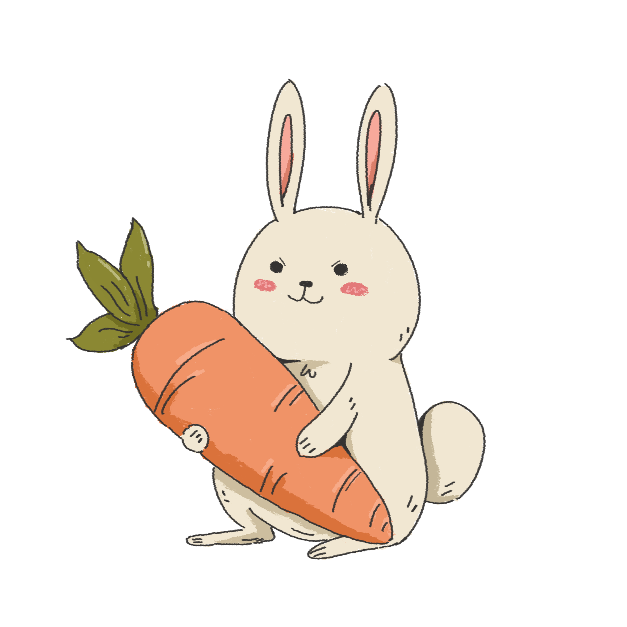 兔子啃萝卜简笔画内容图片展示_兔子啃萝卜简笔画图片下载