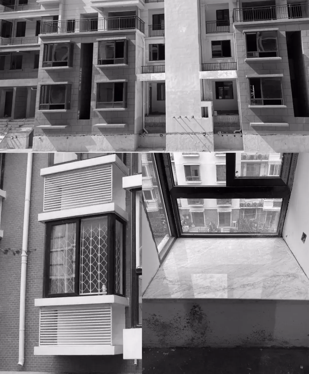 外飘窗(不可拆除)真假飘窗的优缺点:① 真飘窗是在建筑外的,透气