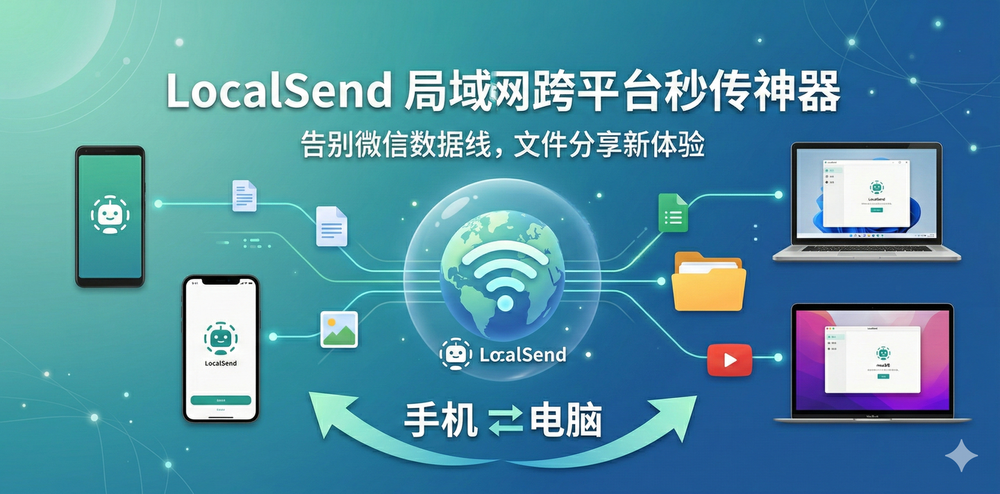 别再用微信传文件了！这款开源神器，让你在手机和电脑间“秒传”
