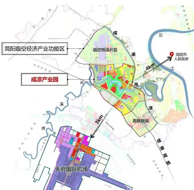 成都這個產業功能區已進入天府國際機場起飛跑道