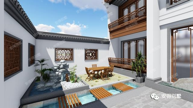 庭院效果如下:人字屋顶效果图如下:一字屋顶效果图如下:新中式的房子