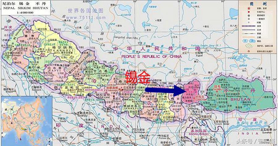 现在的地图上看不到"锡金"国了