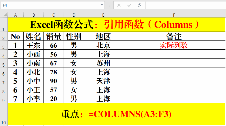 Excel函数公式：行、列引用函数Row、Rows、Column、Columns使用技巧 - 知乎