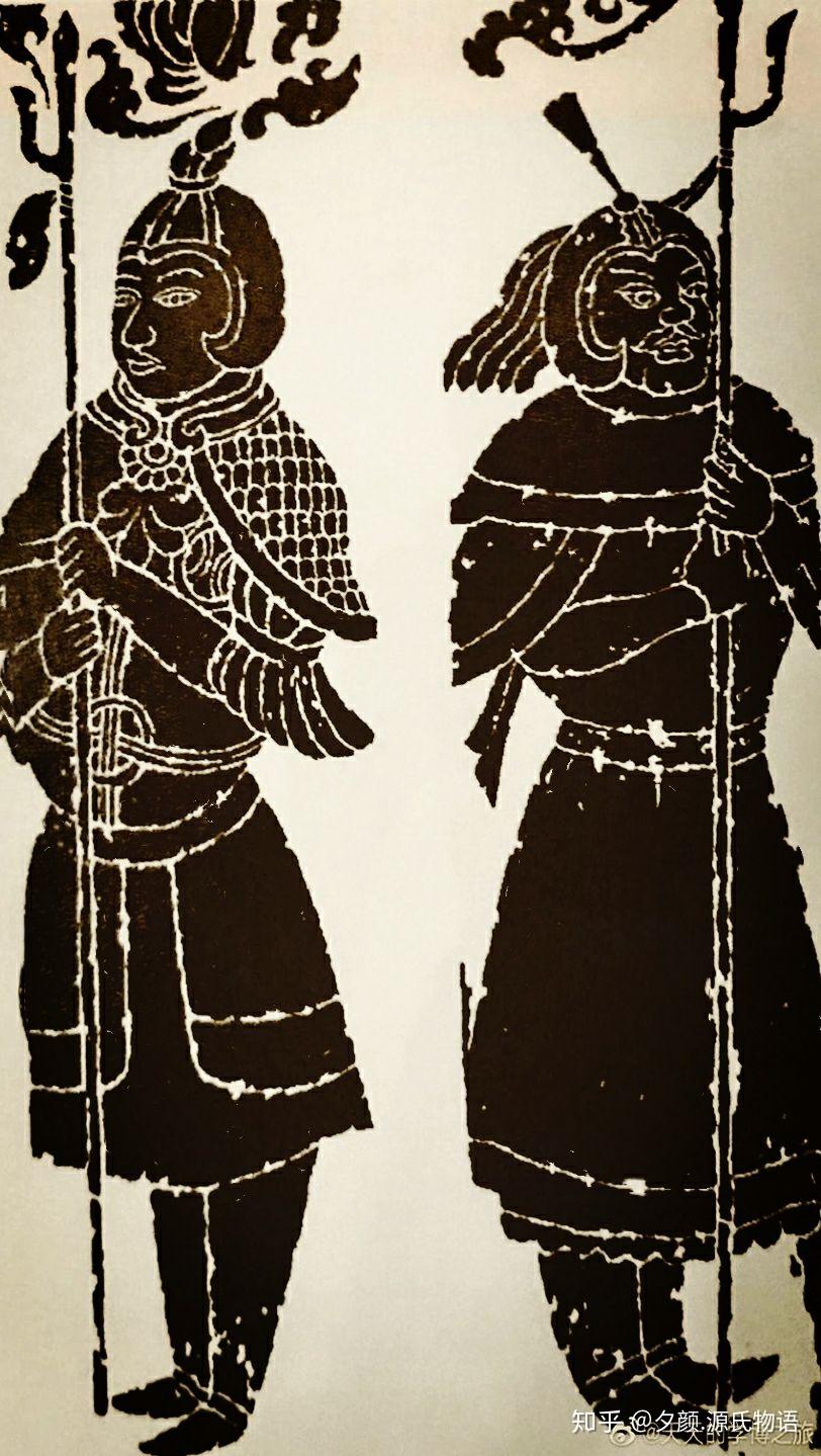 敦煌壁画 盛唐 唐朝军镇与身着甲胄的武士为争夺阴山地区的控制权