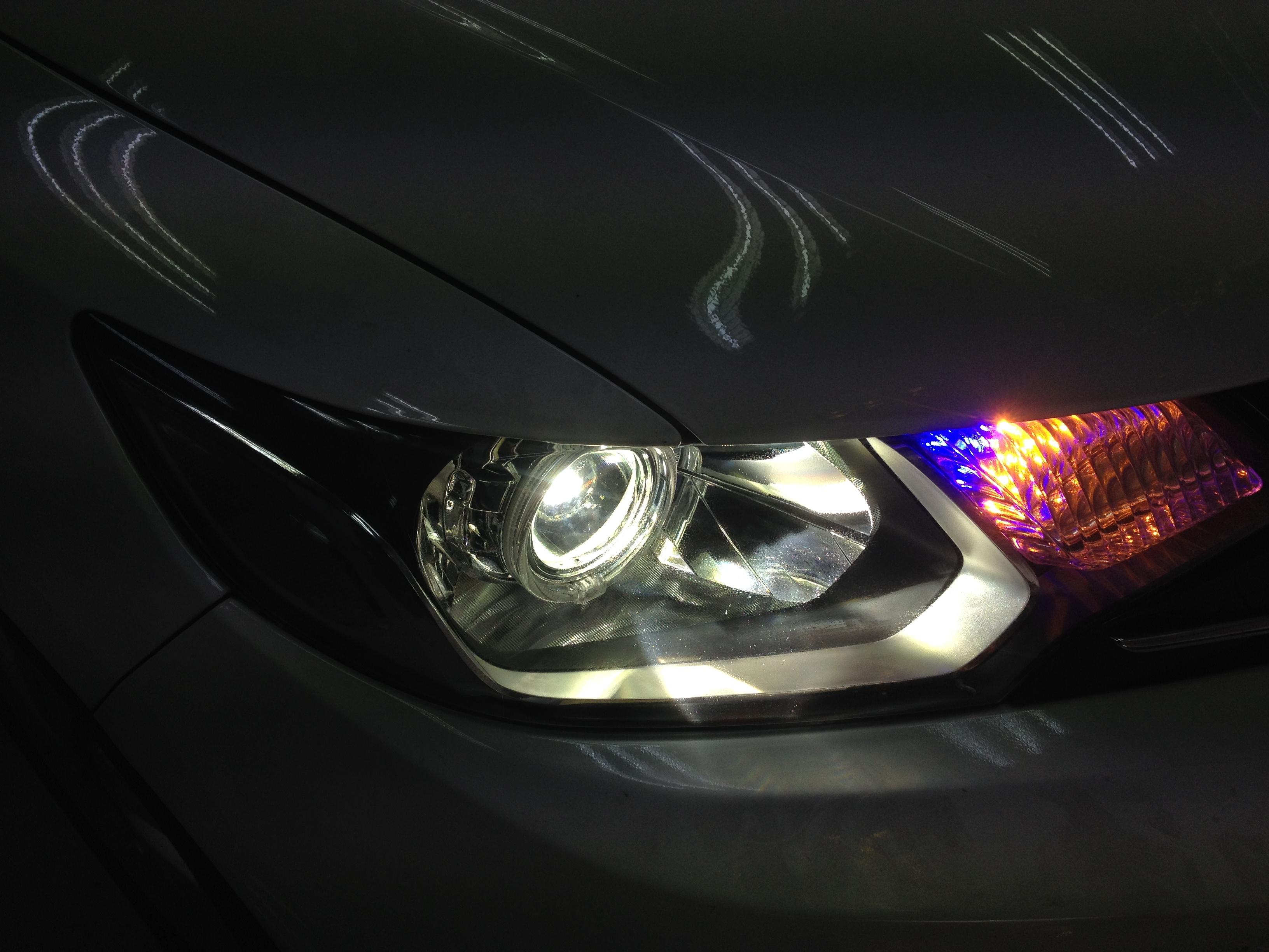 亿丰行汽车影音海水困杯中本田飞度大灯改装欧司朗大灯透镜