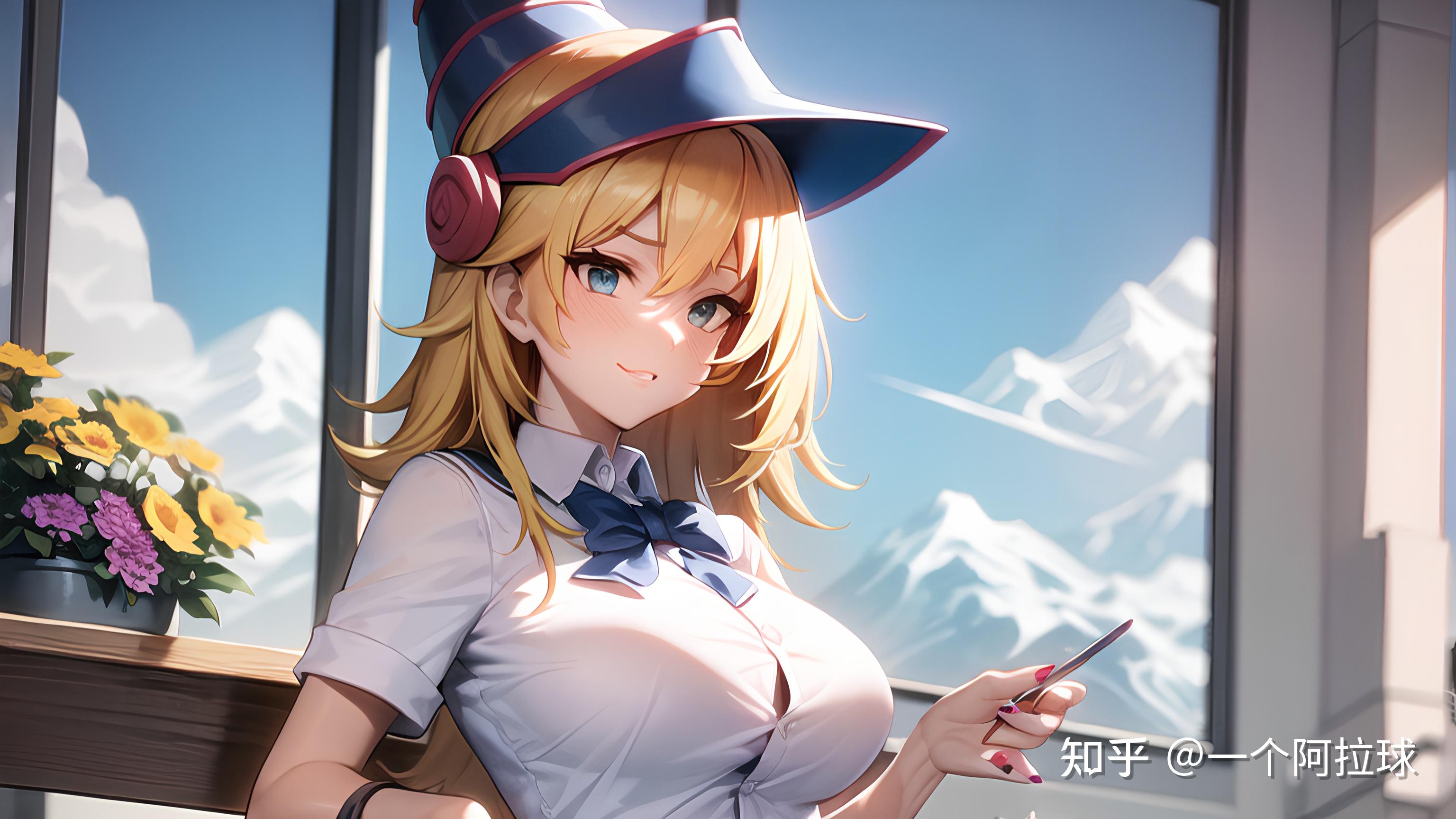 超好看的游戏王壁纸黑魔导女孩穿jk制服高清手机电脑二次元动漫壁纸