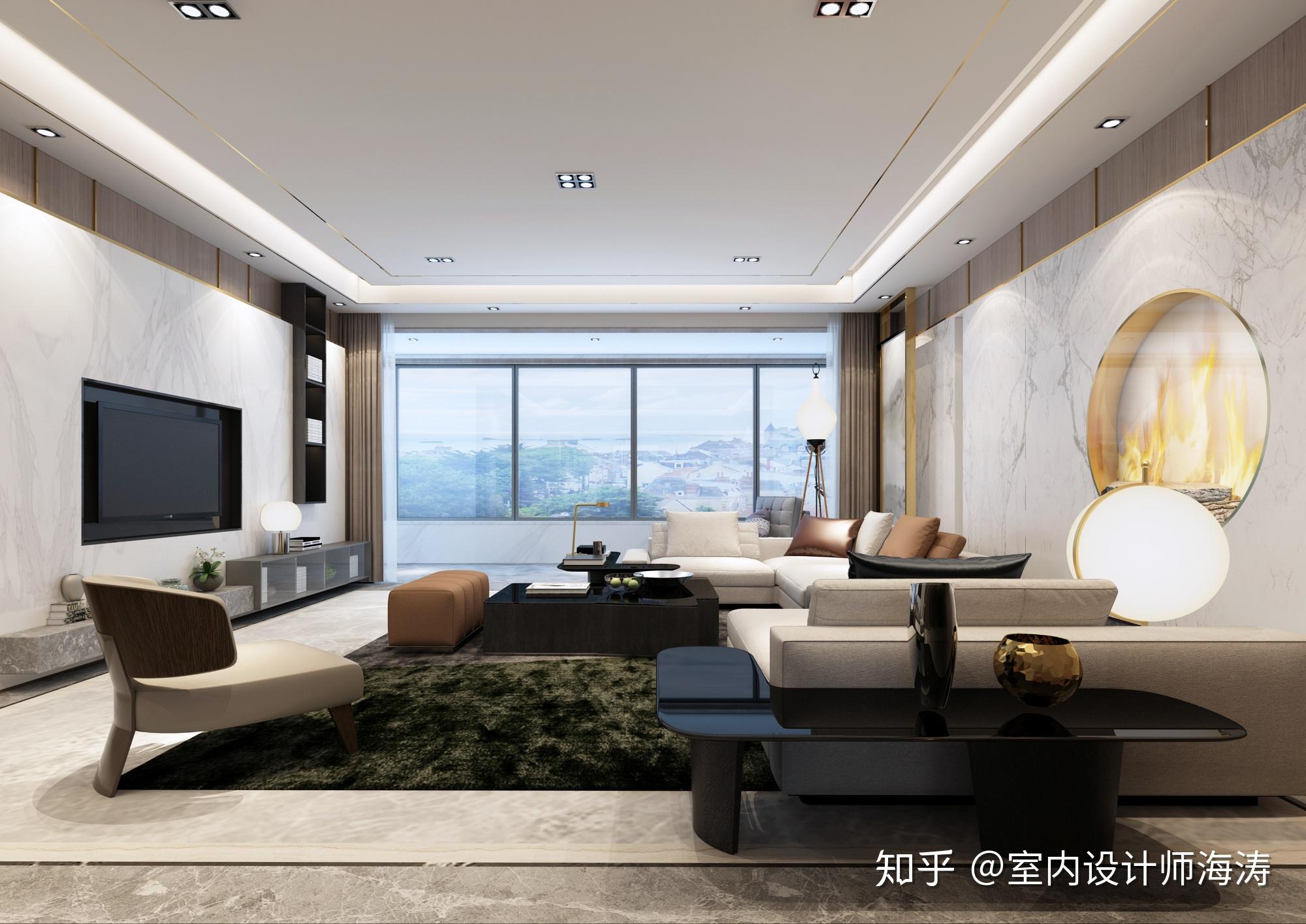 济南漫山香墅麓府240平大平层装修设计新中式风格效果图赏析