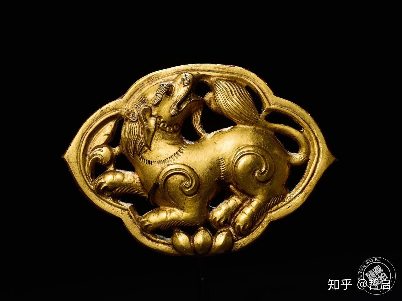 品藏西藏铜鎏金雪狮