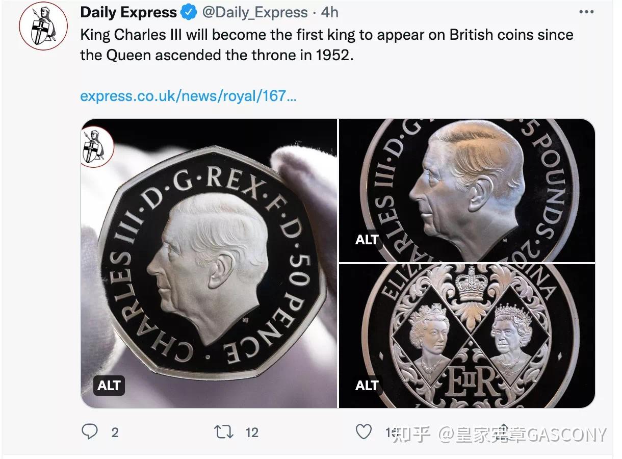 英国皇家造币厂公布印有国王查尔斯三世肖像的新硬币 - 知乎