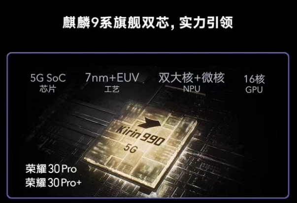 推出了三大神兽5g芯片(荣耀30搭载了全新麒麟985 5g soc,荣耀30 pro