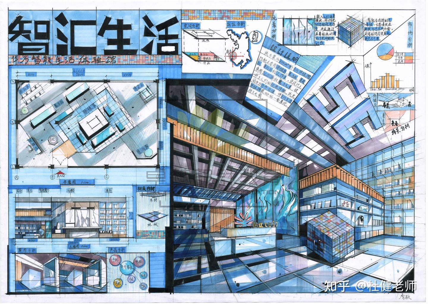 室内考研专卖店空间设计——这么画！！ - 知乎
