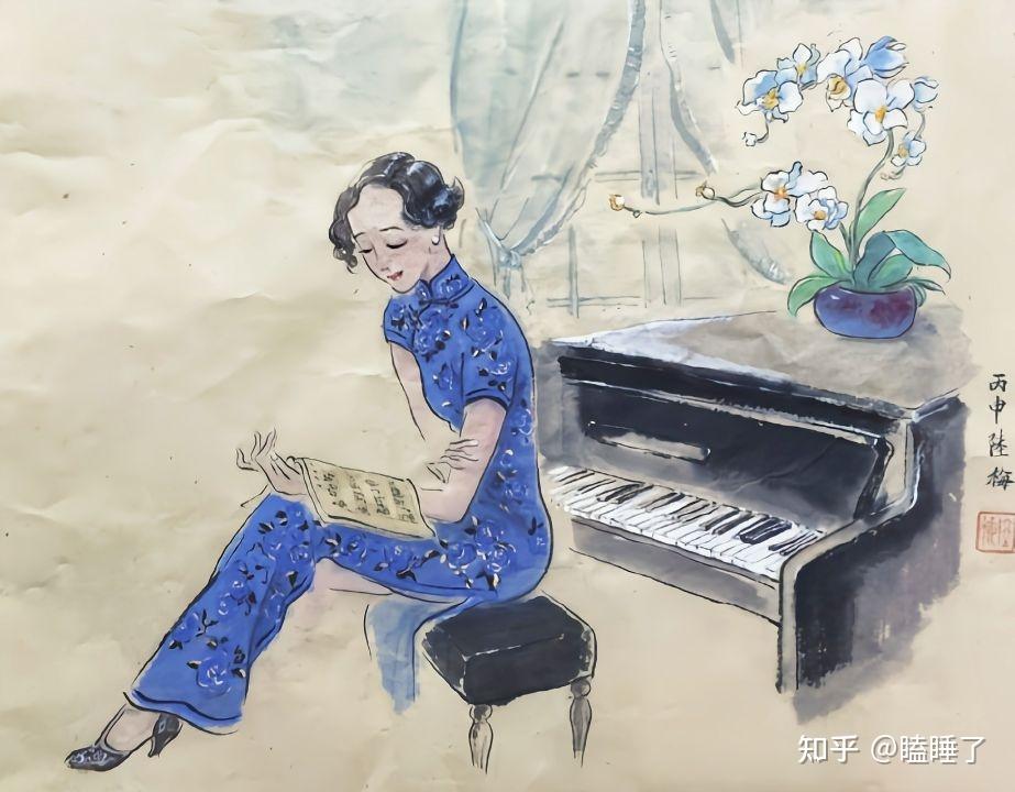 陆梅《旗袍时尚情画》|"阴丹士林蓝"——一个时代的颜色